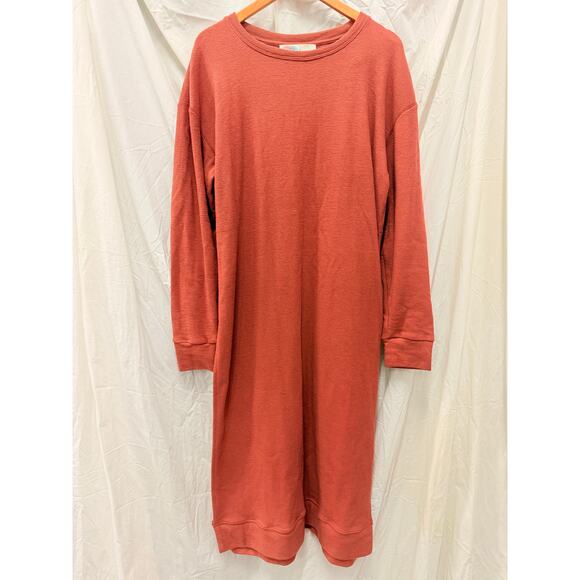 FP‎ Beach Sweater Dress in Dark Tangerine Large Cozy Beach Lounge - Picture 1 of 4